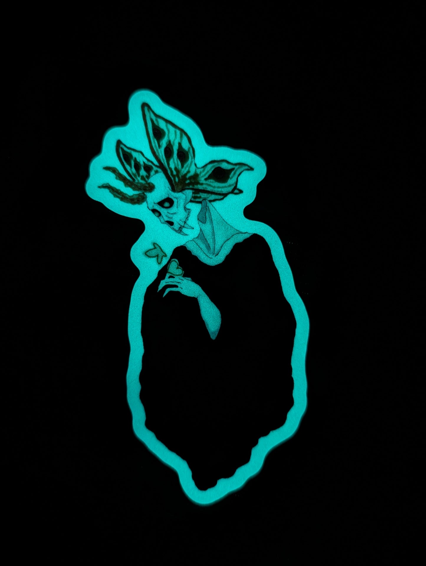 Skull Moth Vinyl Sticker