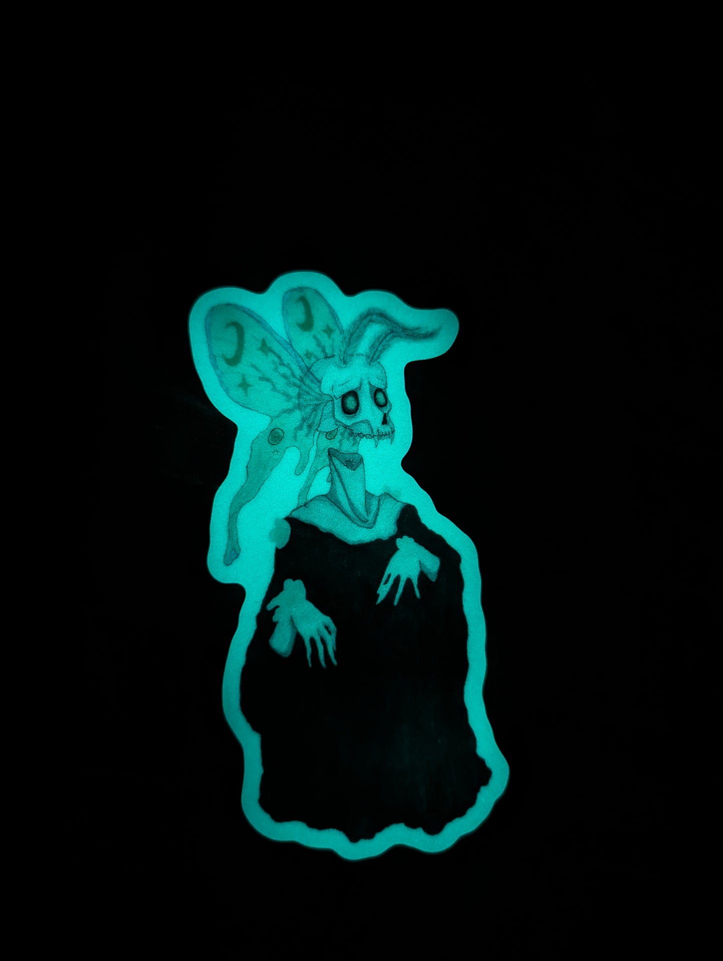 Lunar Skull Moth Vinyl Sticker