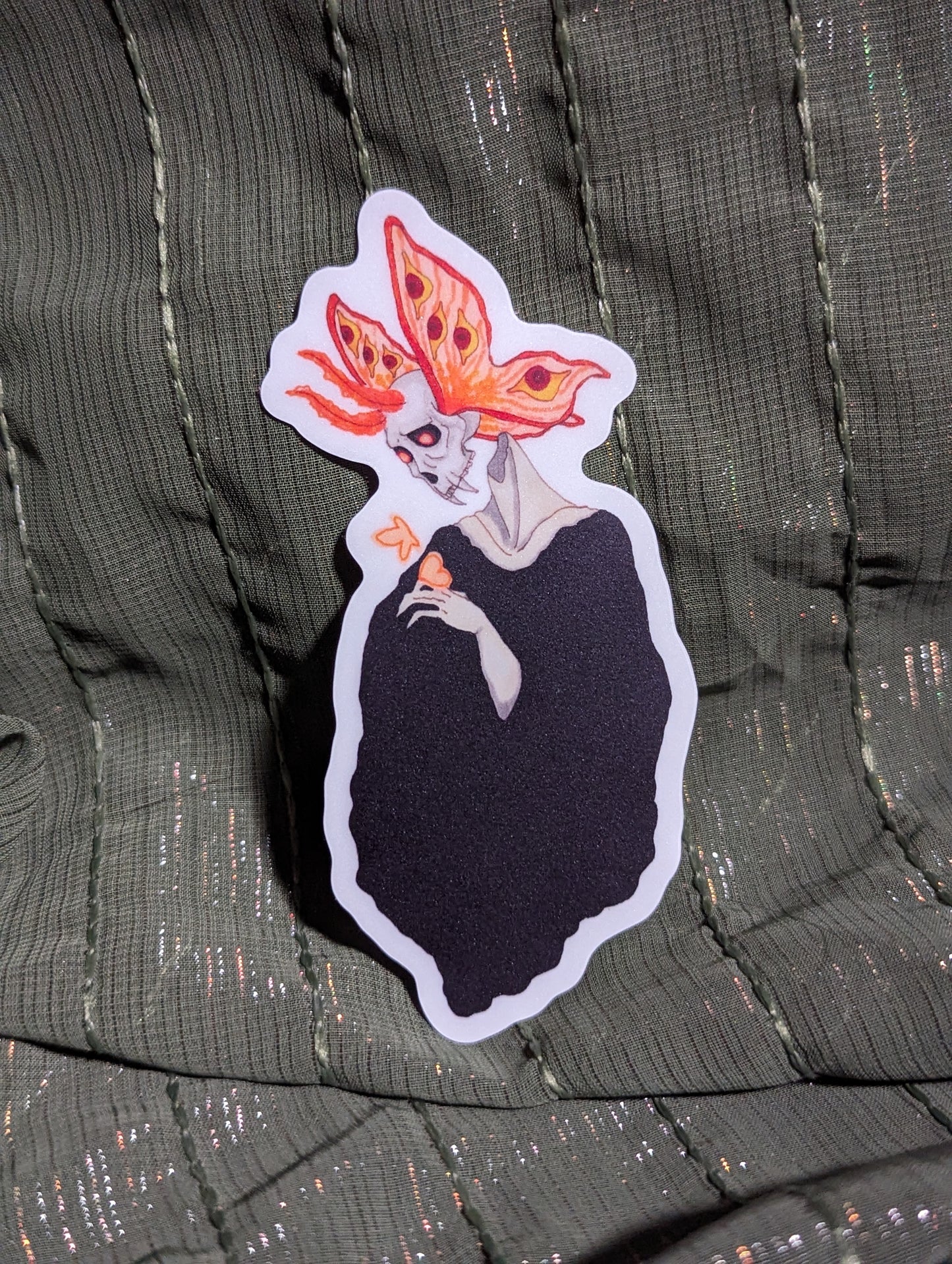 Skull Moth Vinyl Sticker