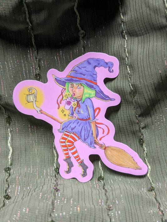Petunia With Coffee Vinyl Sticker
